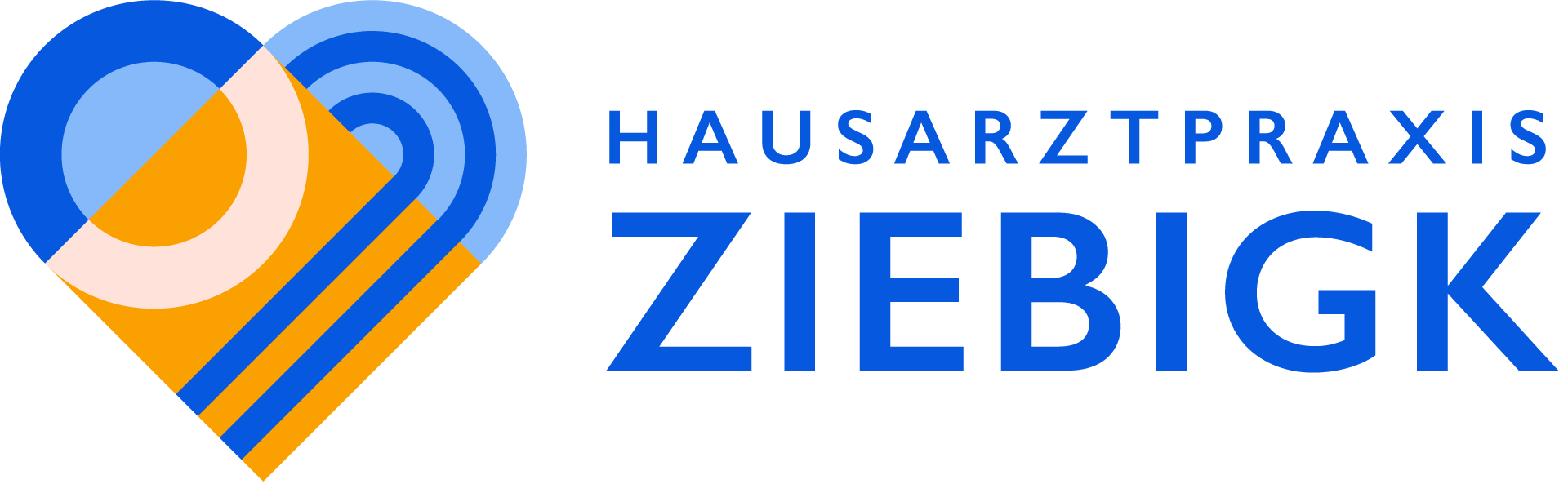 Logo der Hausarztpraxis Ziebigk mit Herz und Wortmarke